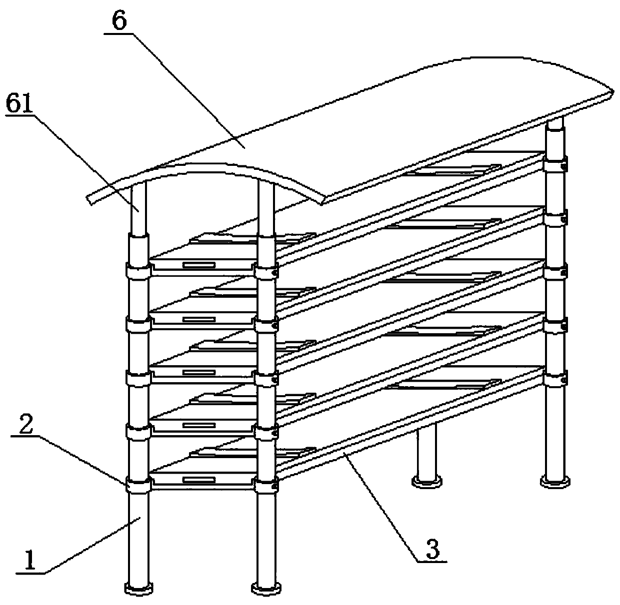 Civil engineering pipe placing rack