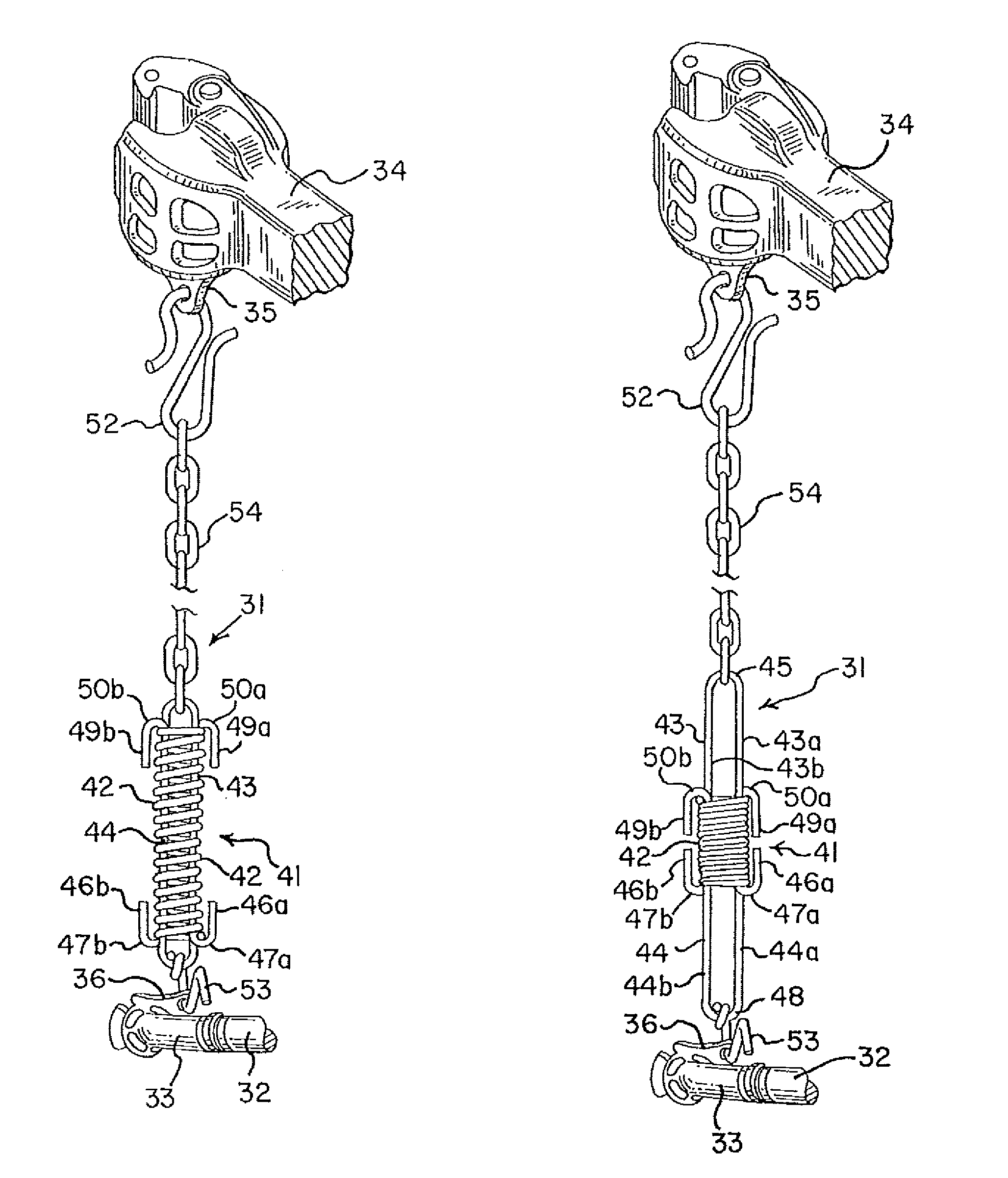 Spring-style air brake hose support