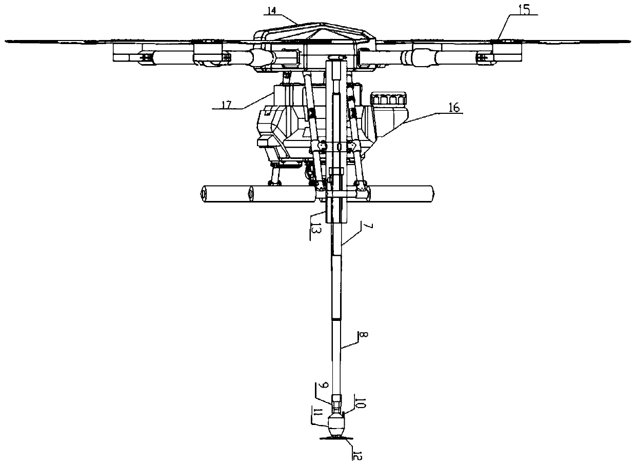 Telescopic device for precisely spraying pesticide on fruit trees