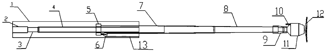 Telescopic device for precisely spraying pesticide on fruit trees