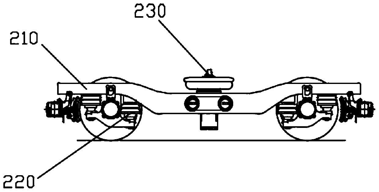 Toothed rail train having power switching function and suspension hinge structure