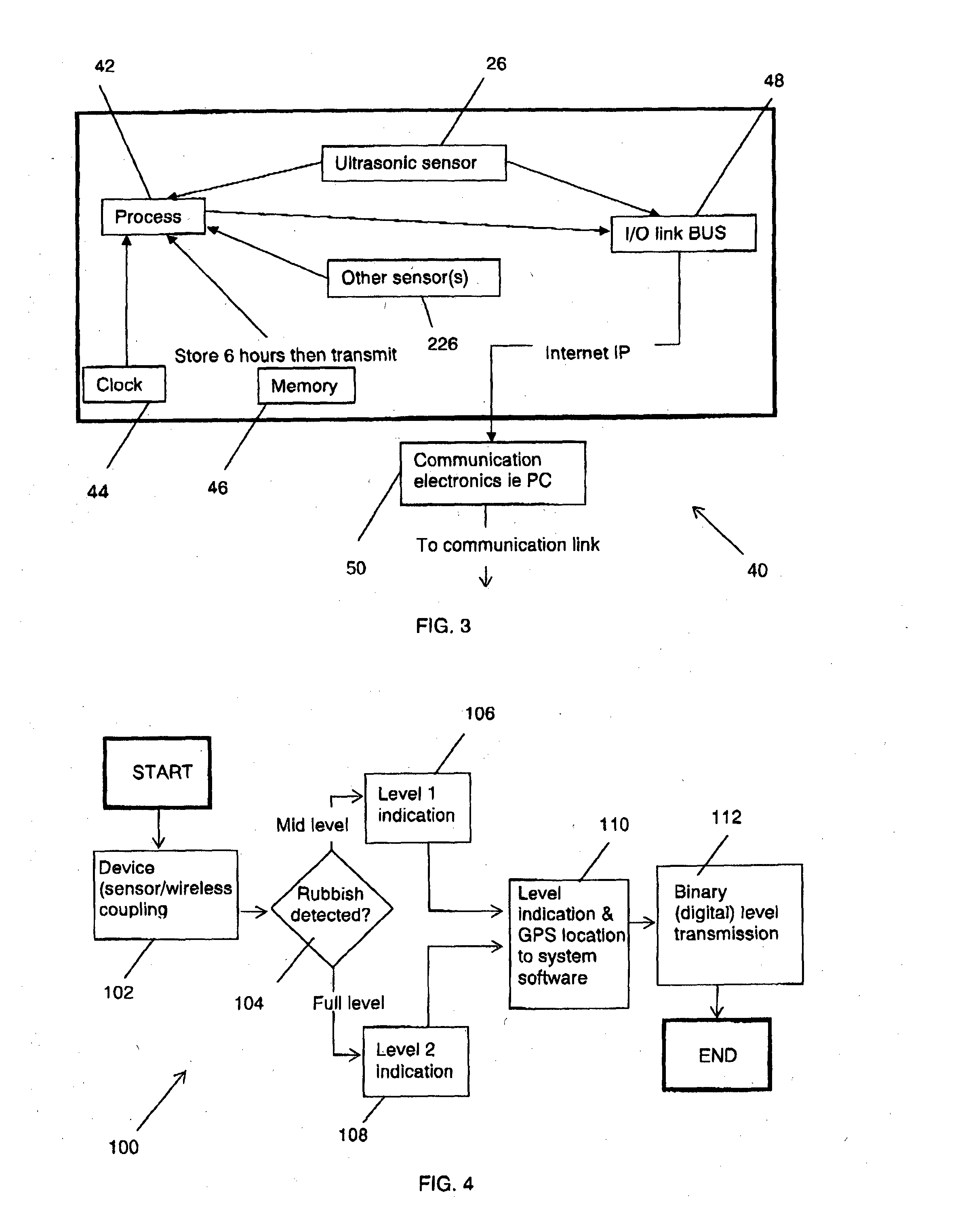 Distributed monitoring system and waste management system and method