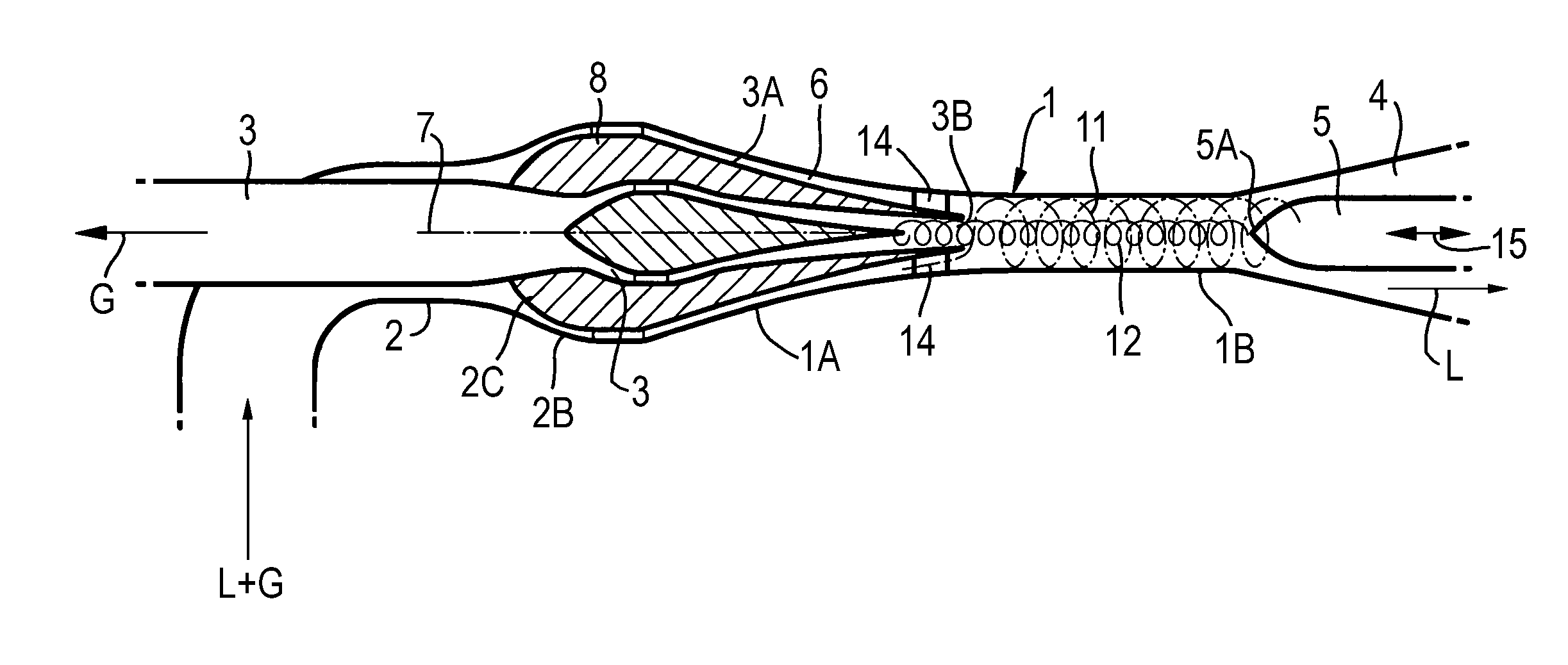 Cyclonic liquid degassing separator and method for degassing a fluid mixture