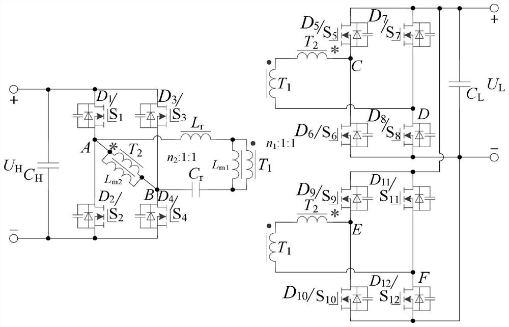 LLCT resonant bidirectional direct-current converter