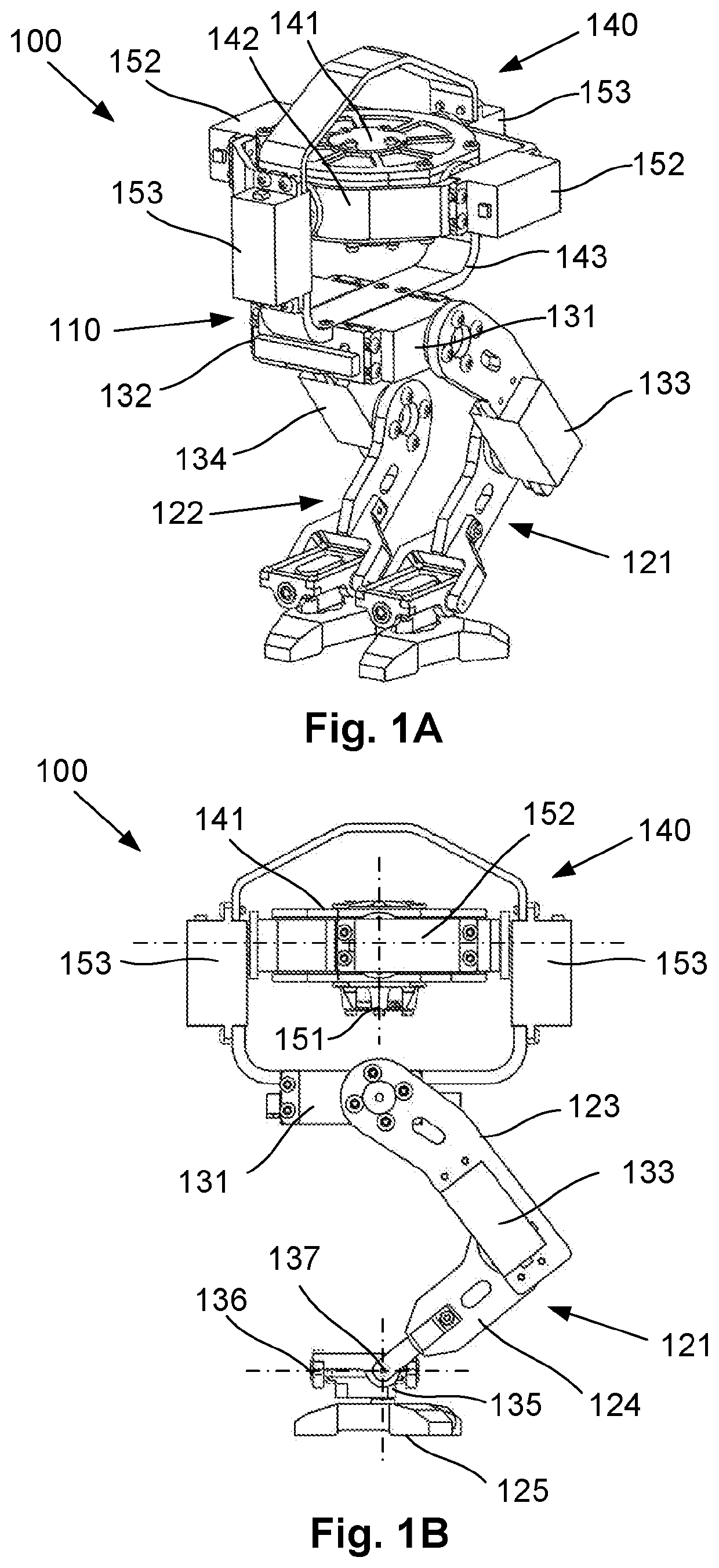 Gyroscopically stabilised legged robot