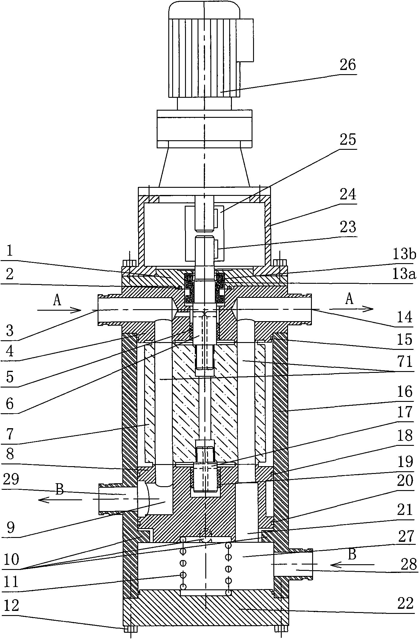 Liquid excess pressure energy recovery device