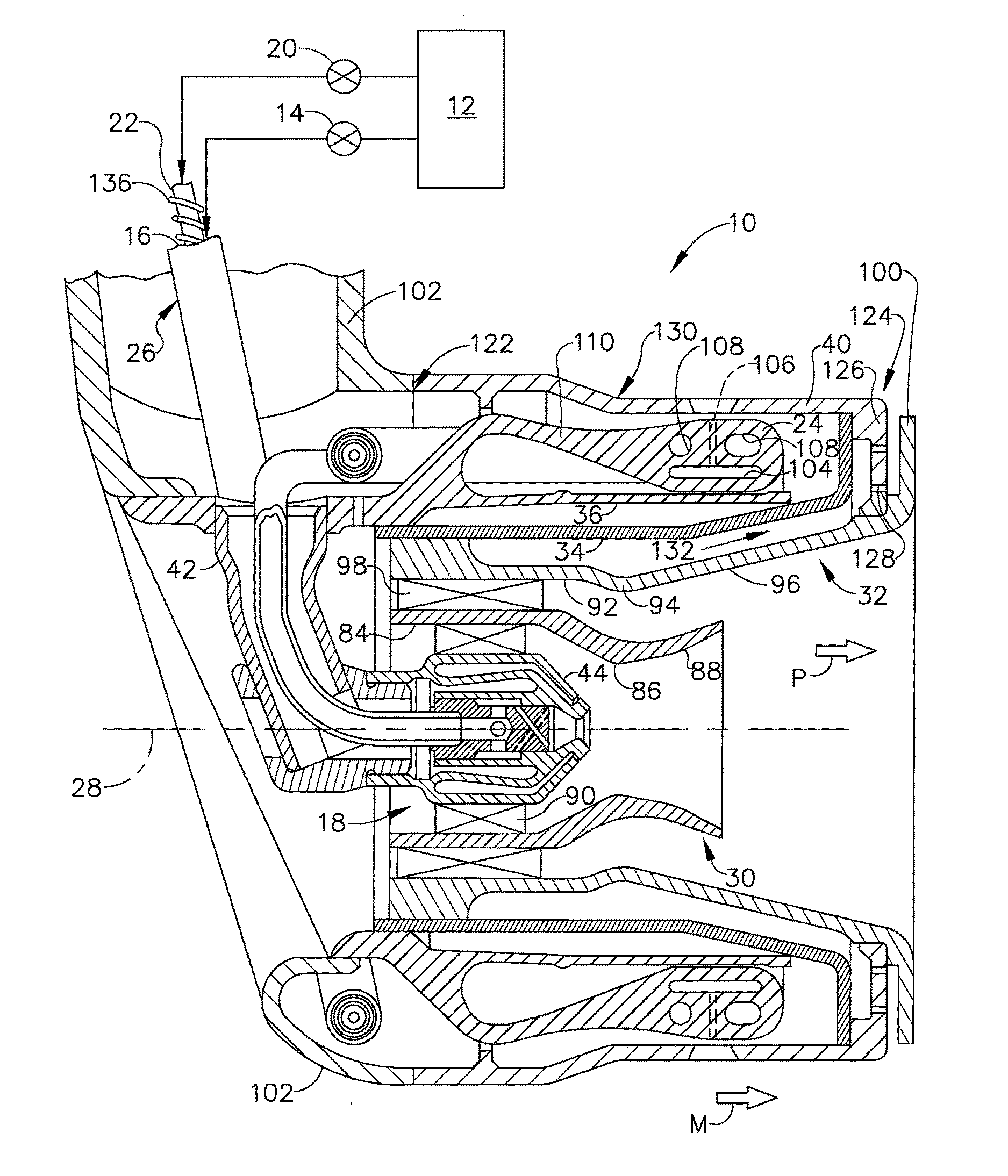 Fuel nozzle with flexible support structures