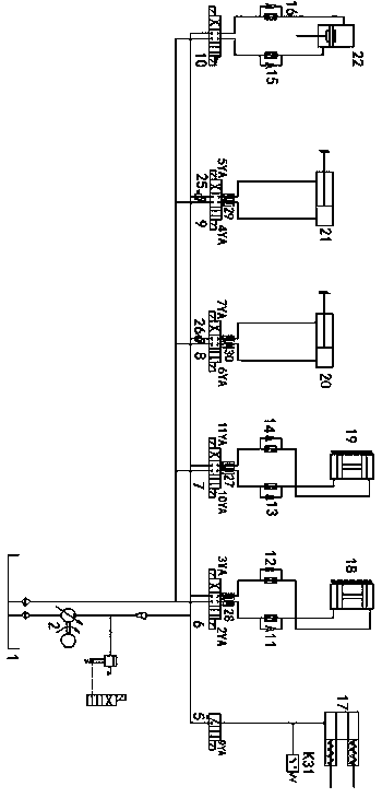 Hydraulic cutter changing system of machining center