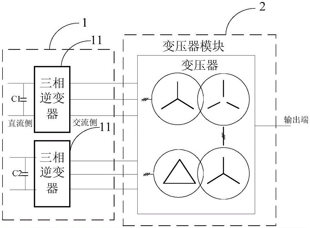 Photovoltaic inverter unit and three-phase photovoltaic grid-connected generation device