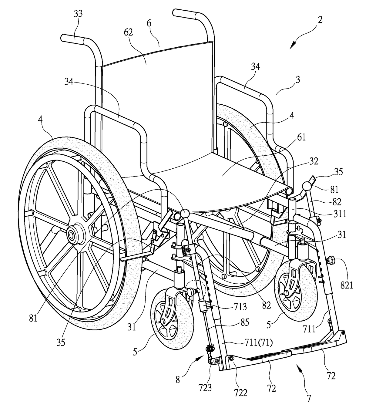 Footplate structure of wheelchair