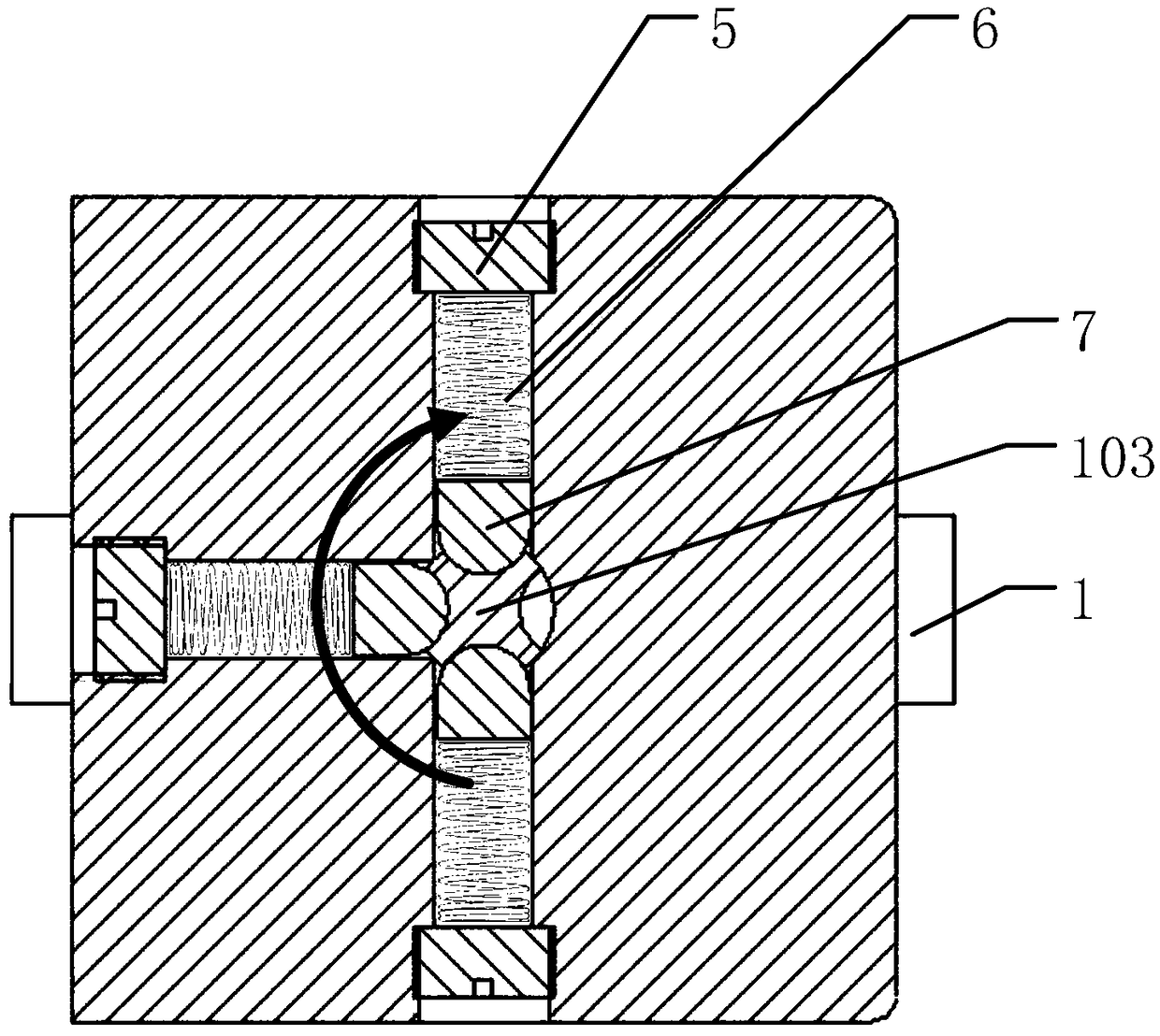 Rotating clamp for automatic test system of through-type human body security door