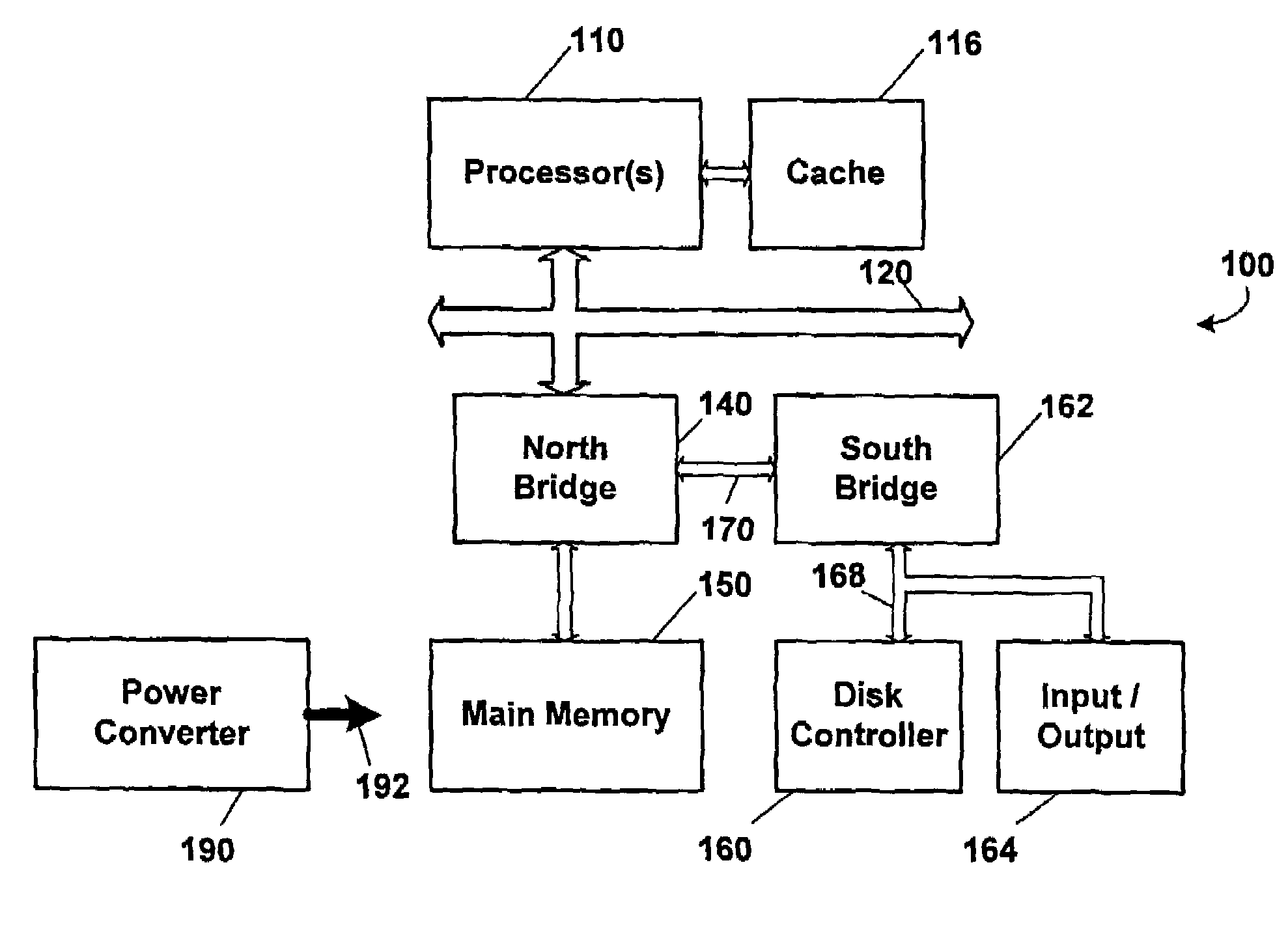 Method of saving energy in an information handling system by controlling a main converter based on the amount of power drawn by the system