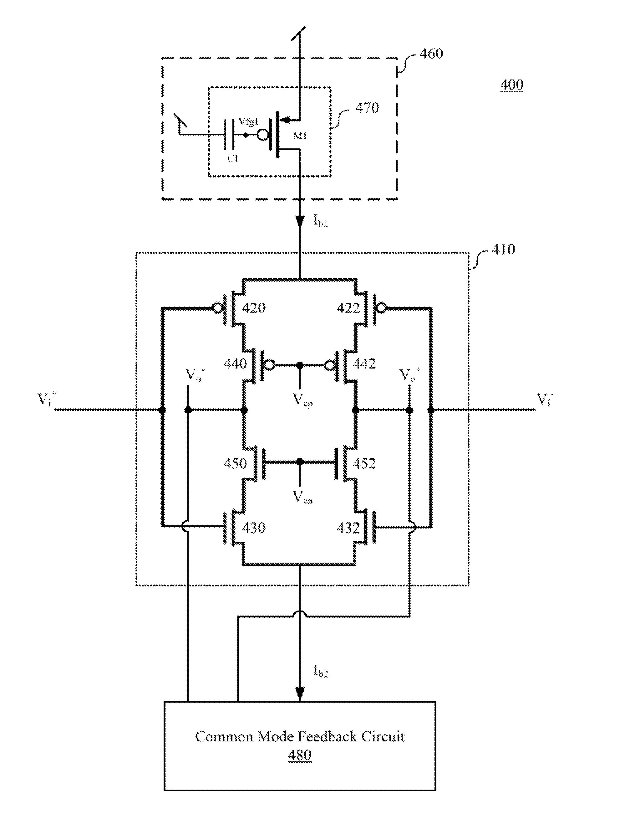 Operational transconductance amplifier, reconfigurable fully differential voltage sensing amplifier and reconfigurable fully differential capacitive sensing amplifier