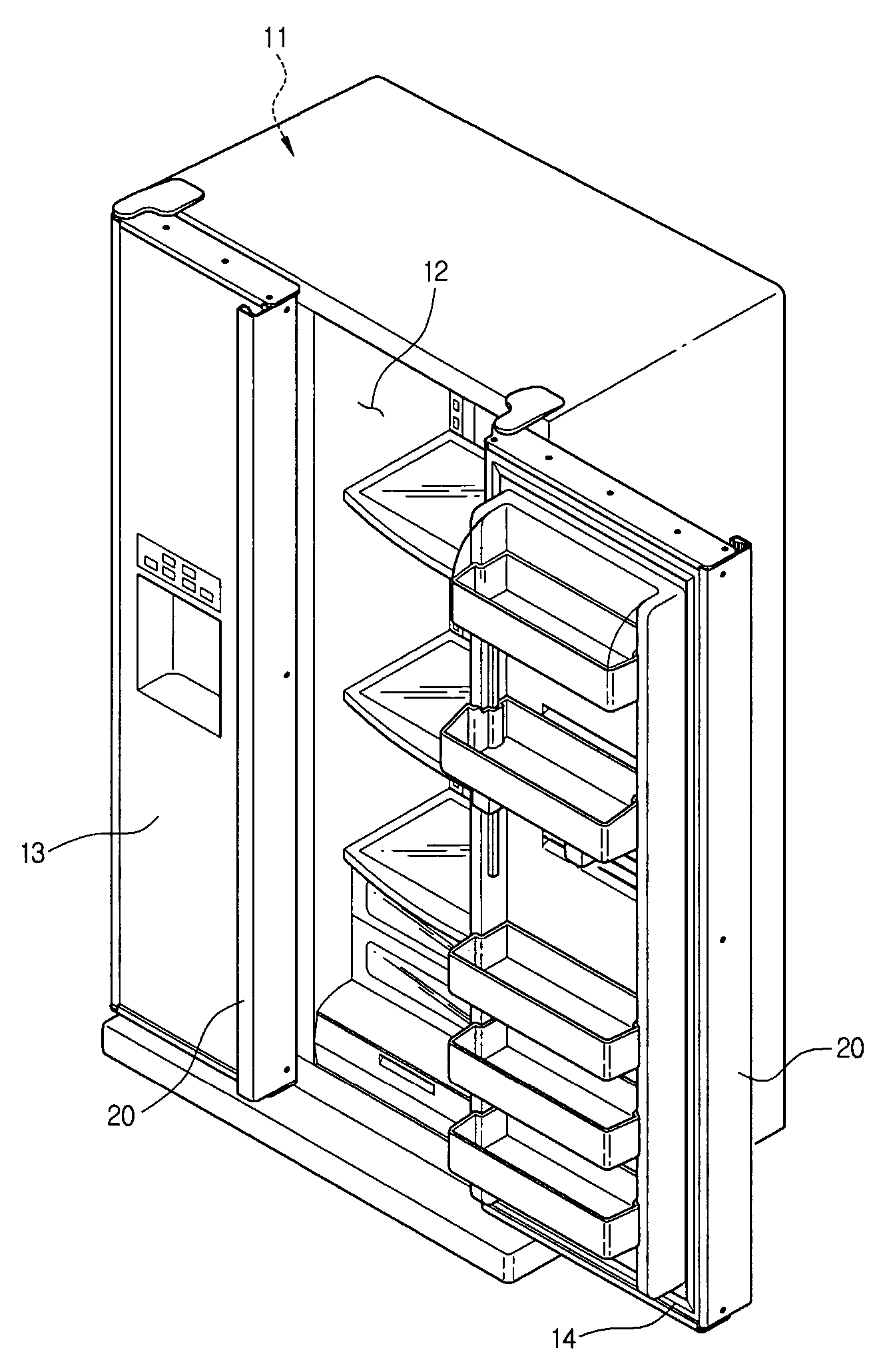 Refrigerator with door handle