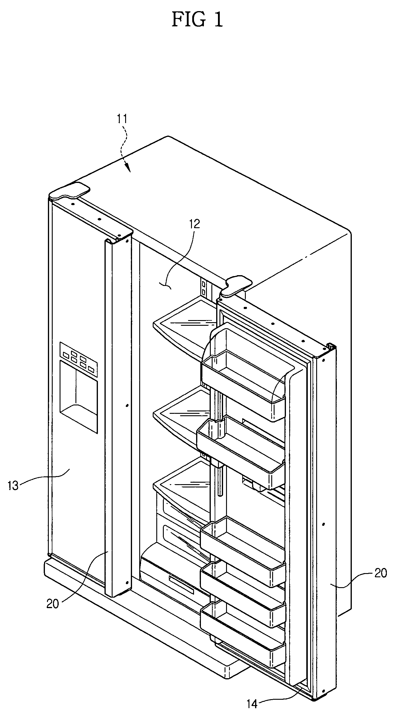Refrigerator with door handle