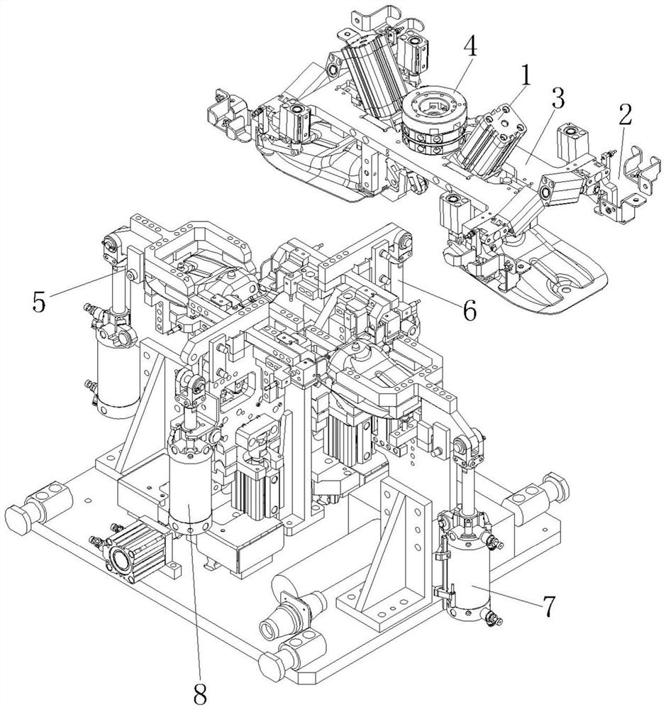 Welding clamp and matched feeding and discharging tool thereof