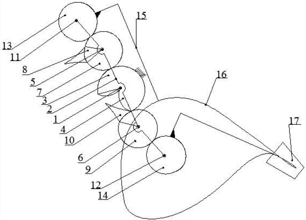 Concave tooth-incomplete eccentric circle-non-circular gear planetary system vegetable seedling picking mechanism