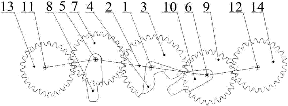 Concave tooth-incomplete eccentric circle-non-circular gear planetary system vegetable seedling picking mechanism