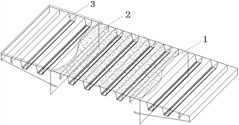 Combined steel bridge deck slab based on bonded steel fiber concrete and paving method of combined steel bridge deck slab