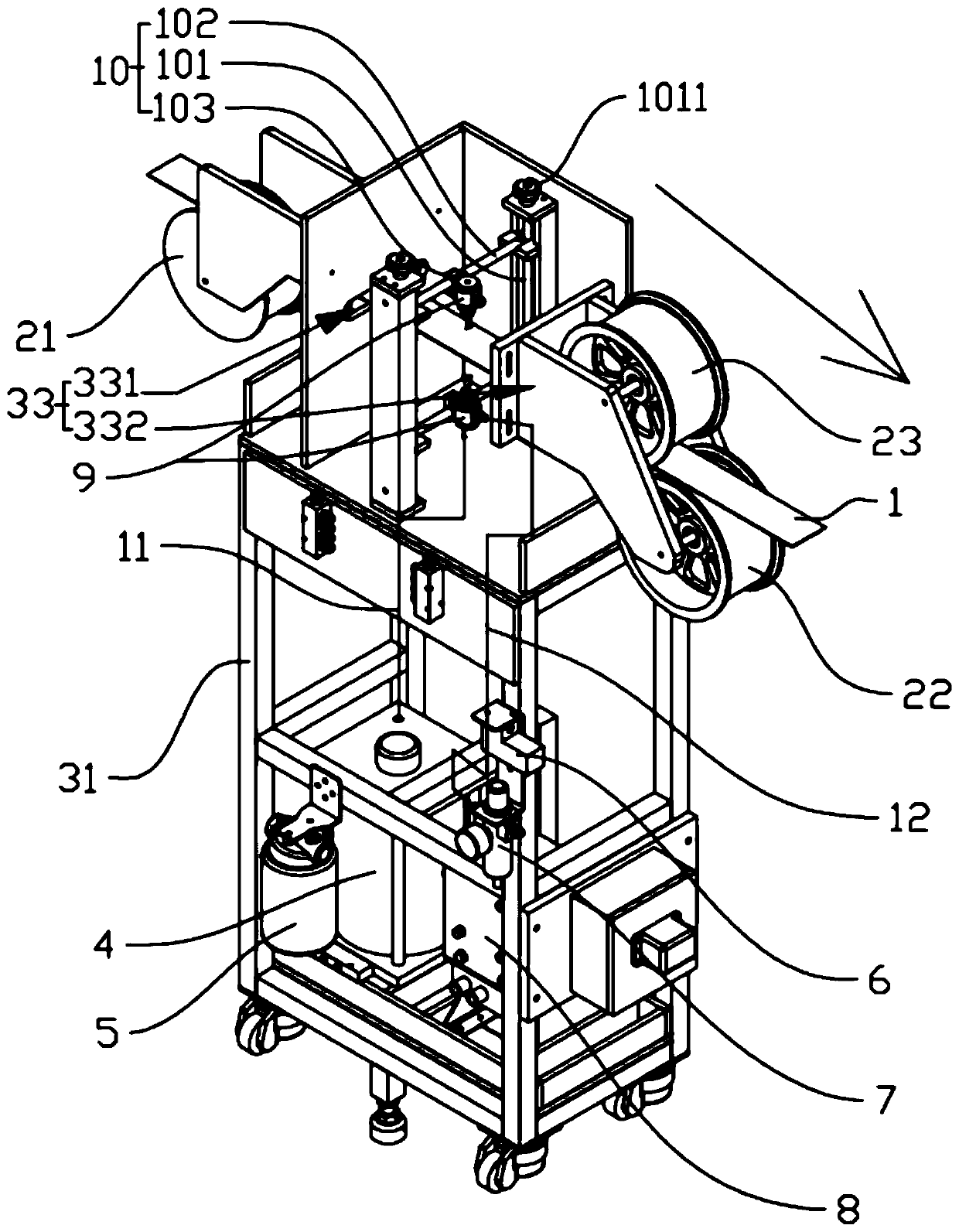 Oil spraying jig for strip-shaped materials