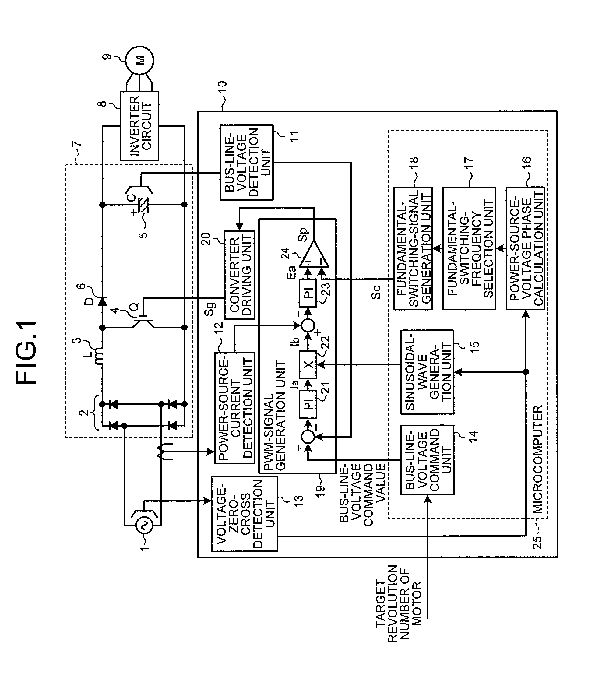 Converter control device and air conditioner including converter control device