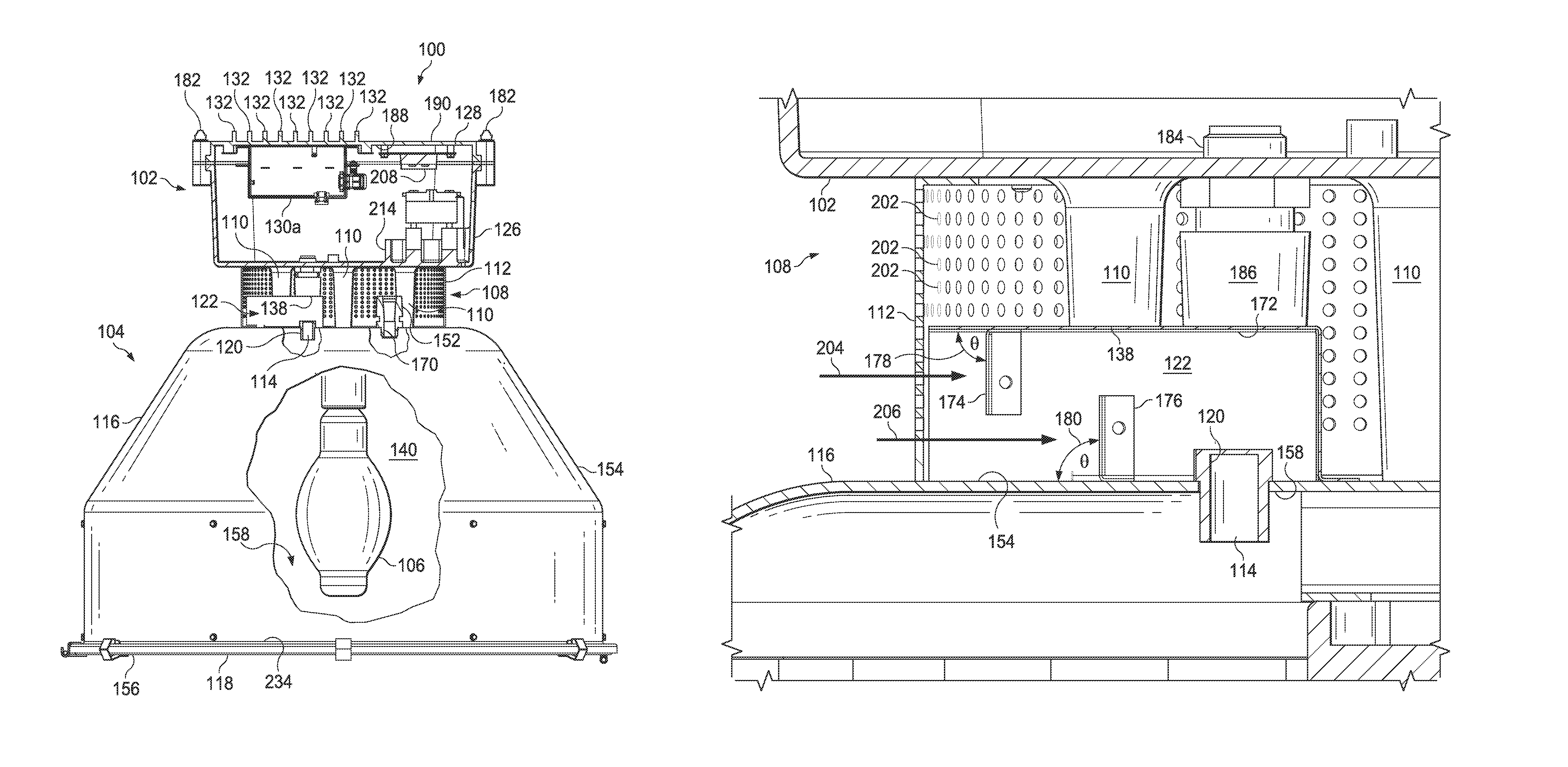 Lighting apparatus with improved thermal insulation