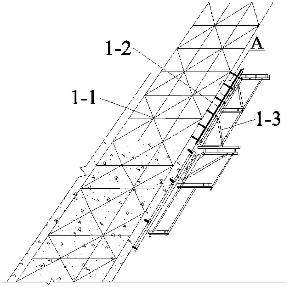 Construction method of formwork system for highly-deviated tower construction creeping formwork