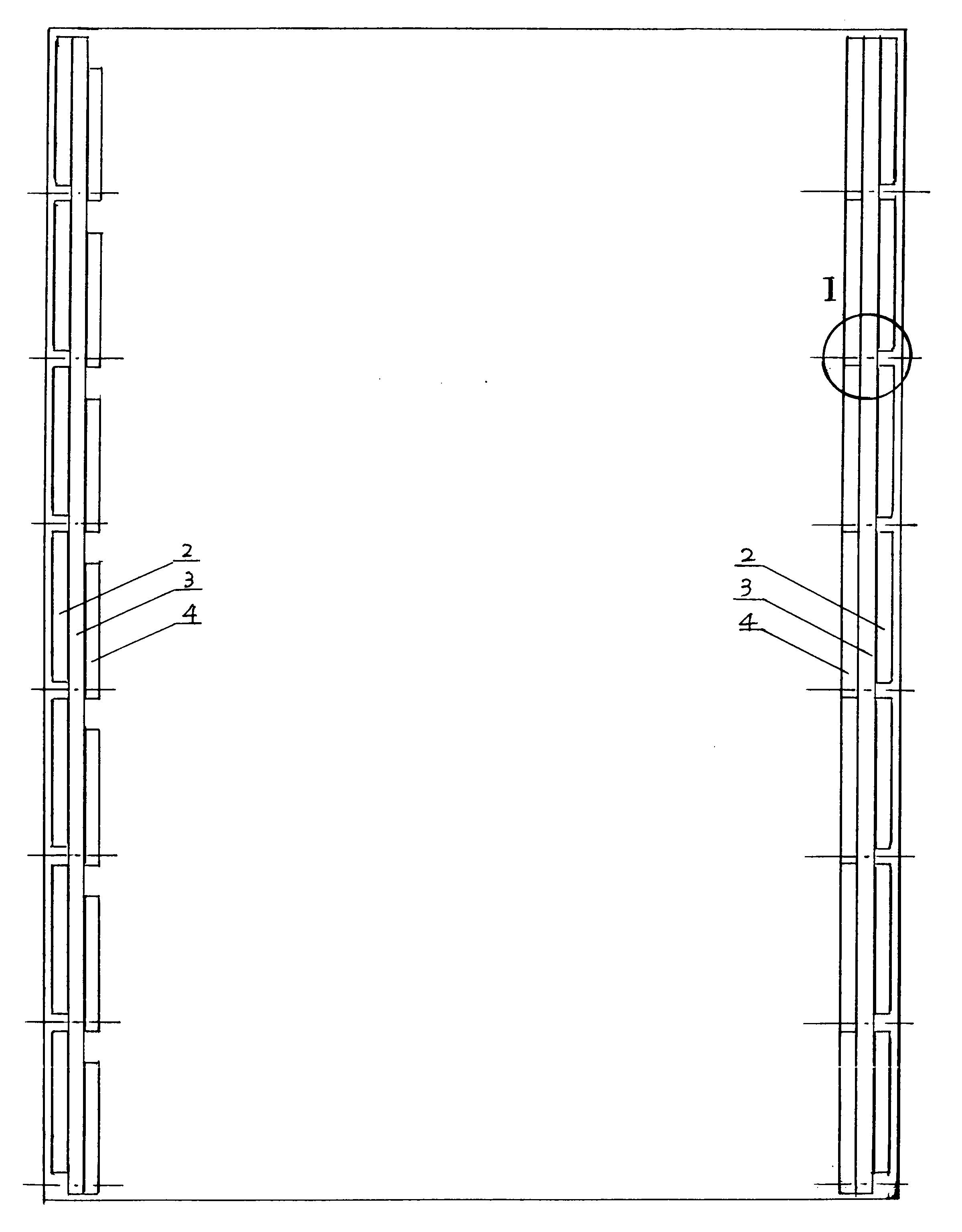 Swing type multi-rod blocking edge for blanking pad plate