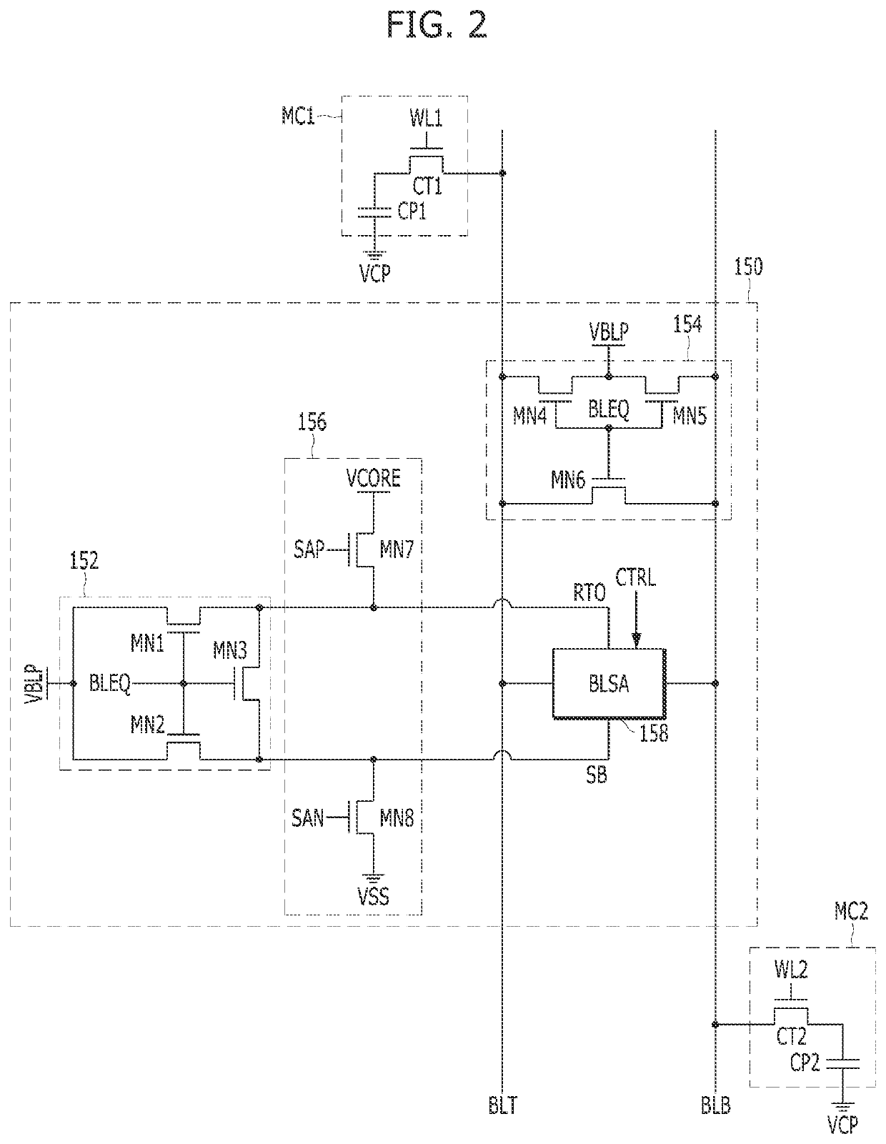 Sense amplifying circuit of semiconductor memory device