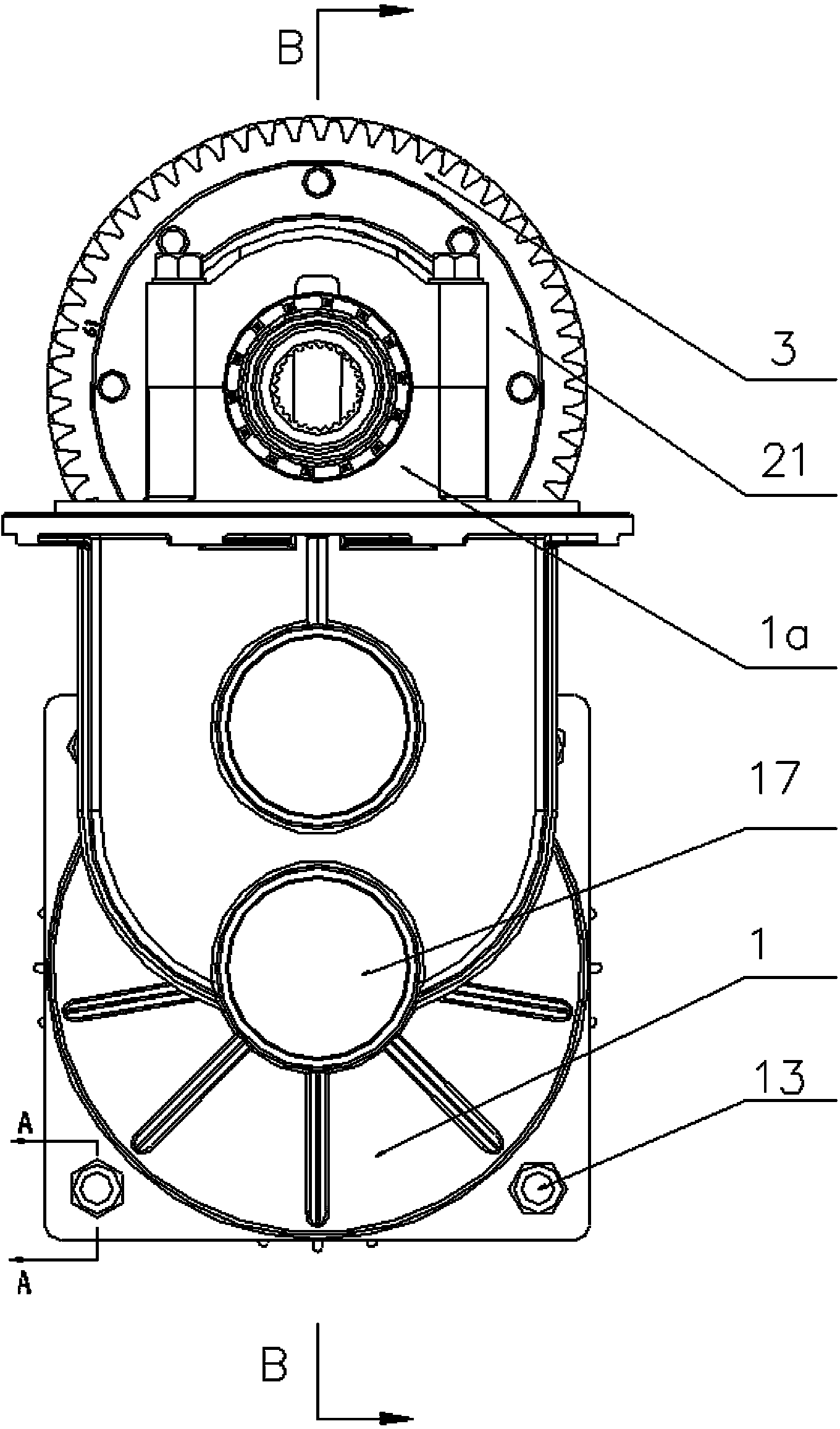 Rear axle electrodynamic force drive device of electric vehicle