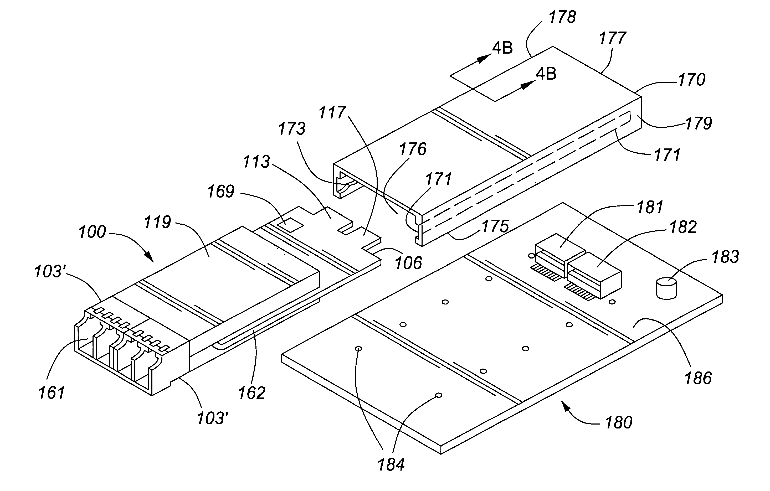 Method and apparatus for parallel optical interconnection of fiber optic transmitters, receivers and transceivers