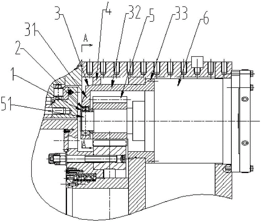 Supporting structure for input gear of main drive for micro shield construction machine