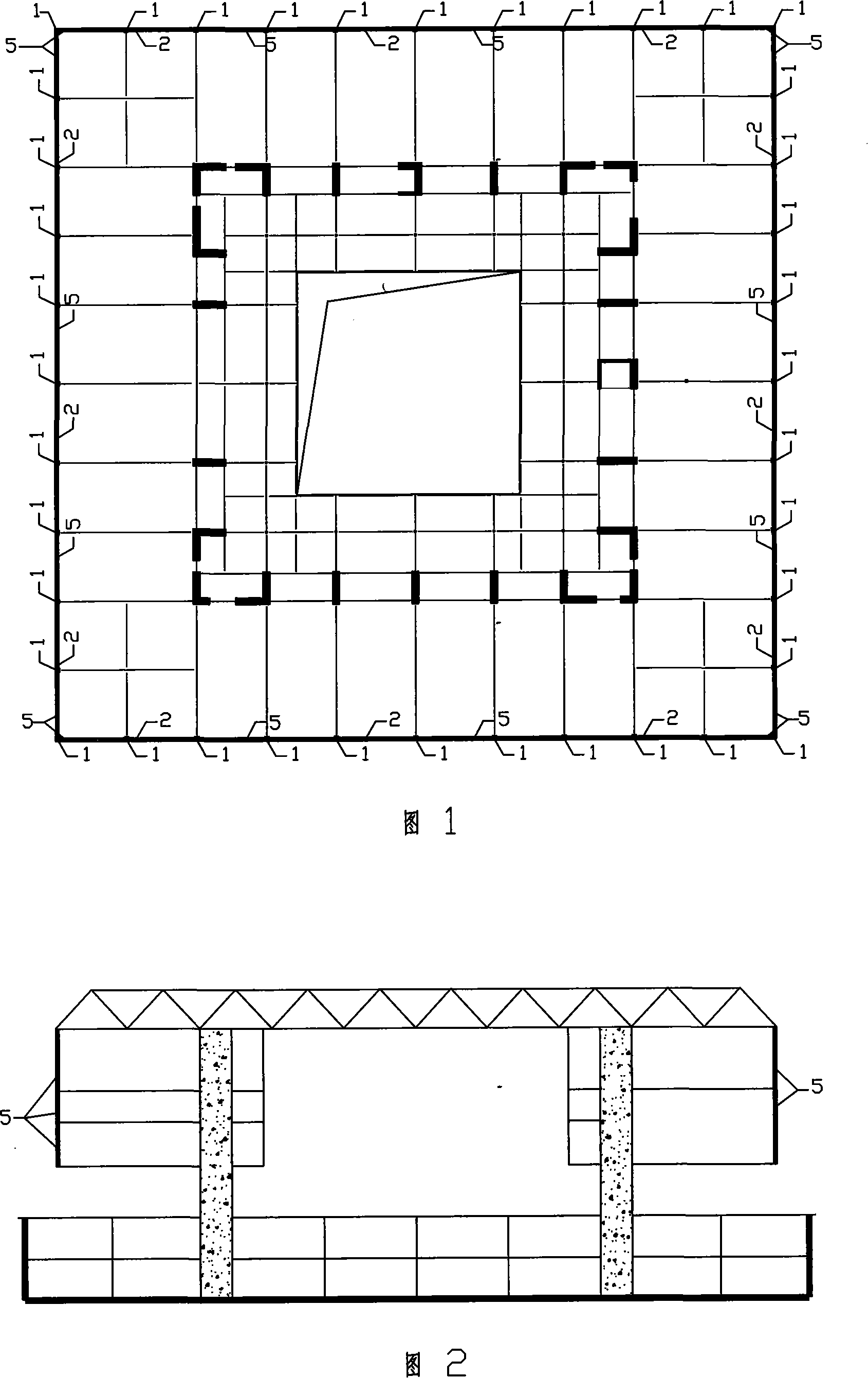 Shock absorption wall and construction method thereof