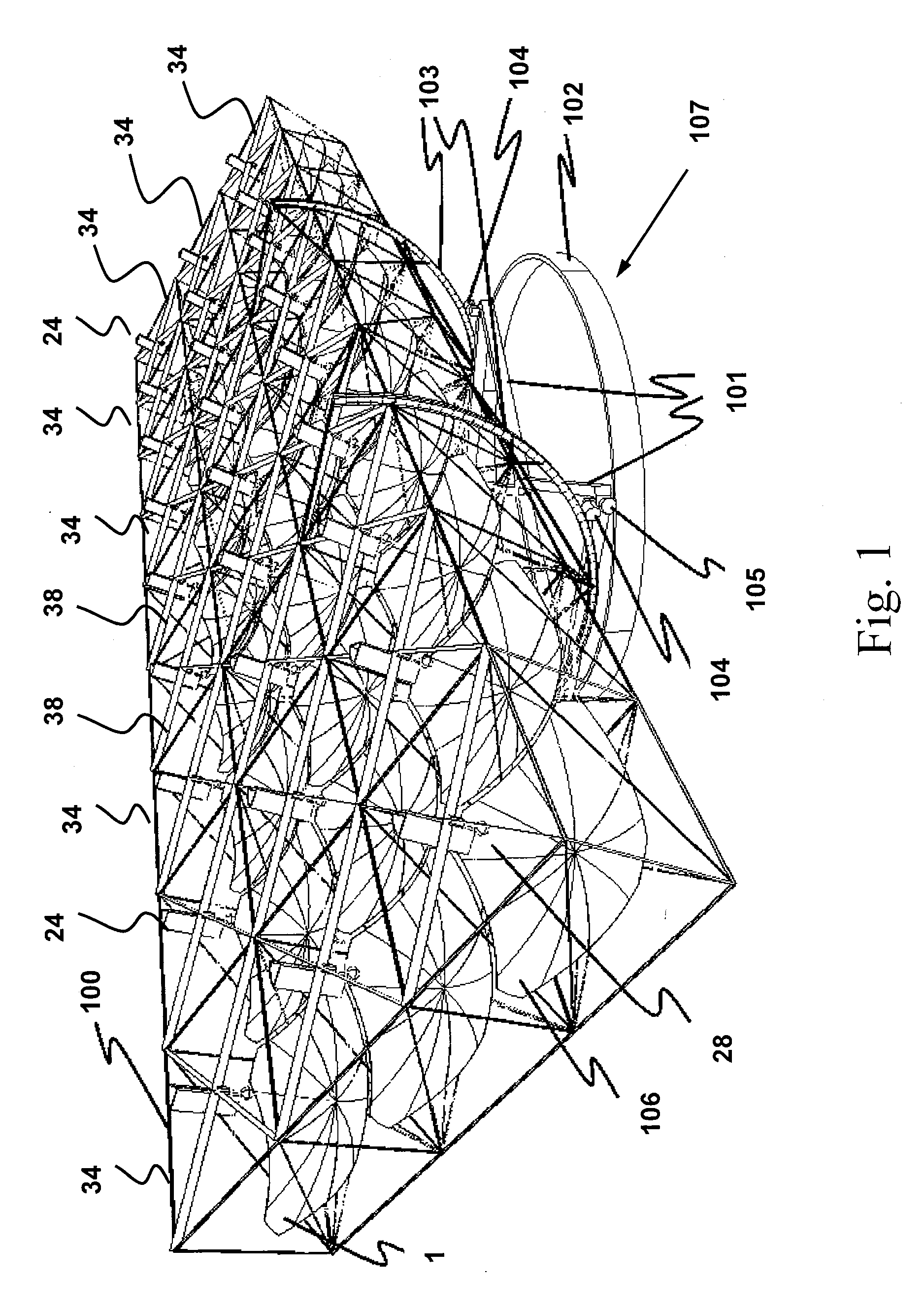 Method of manufacturing large dish reflectors for a solar concentrator apparatus