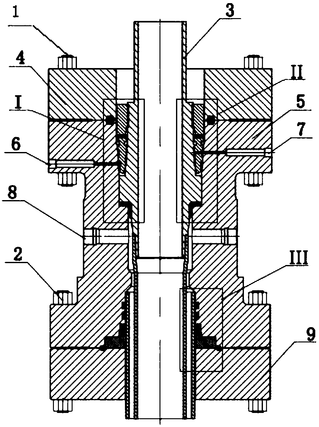 Mandrel type hanger of all-metal multi-stage and equidimension sealing structure
