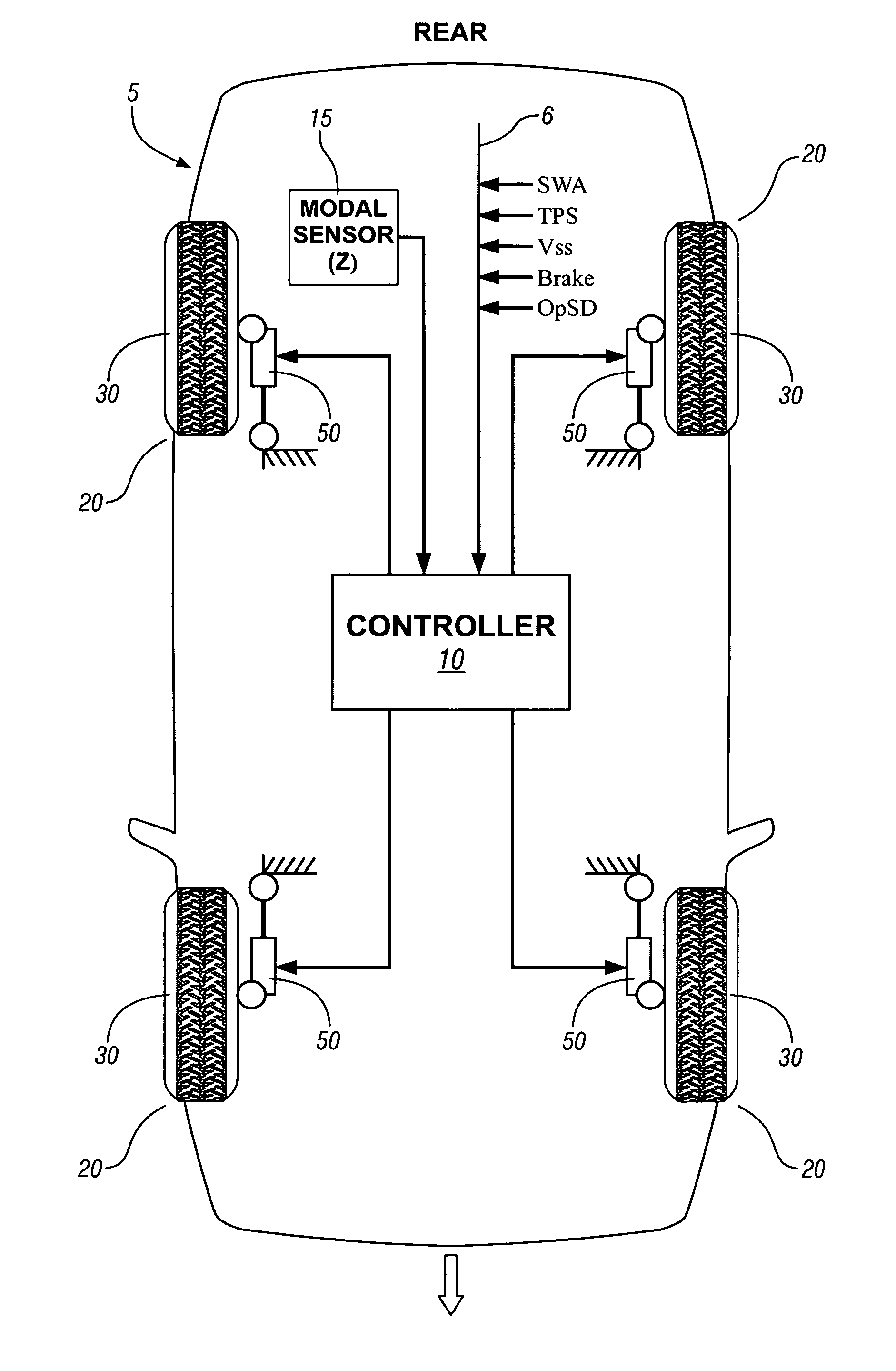 Method and apparatus for controlling damping of a vehicle suspension