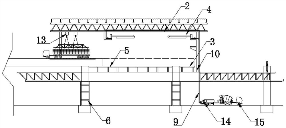 Cast-in-place box girder integrated construction equipment and construction method thereof