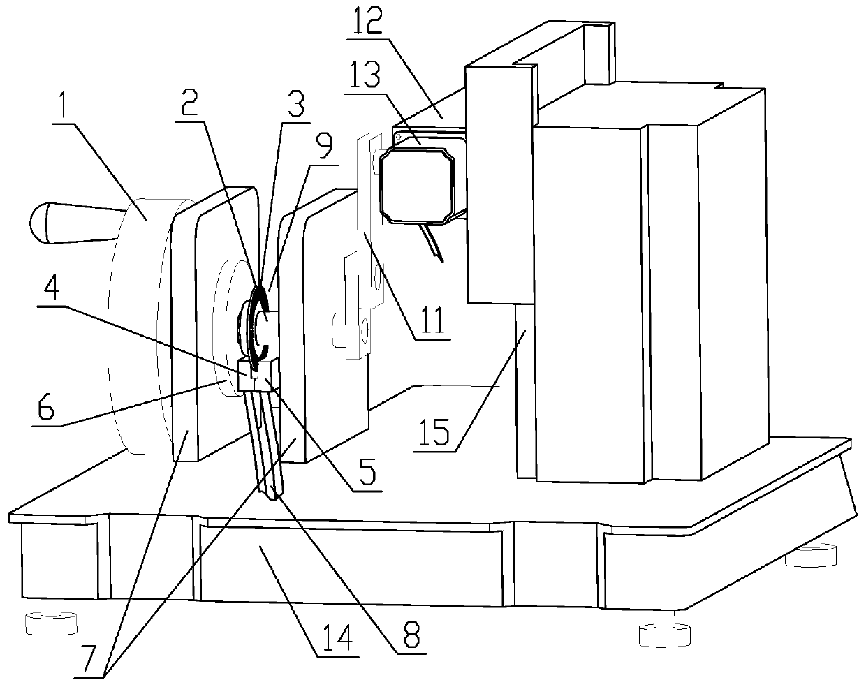 Feeding and retreating photoelectric precise regulating and controlling mechanism of biological tissue sliding table of slicer