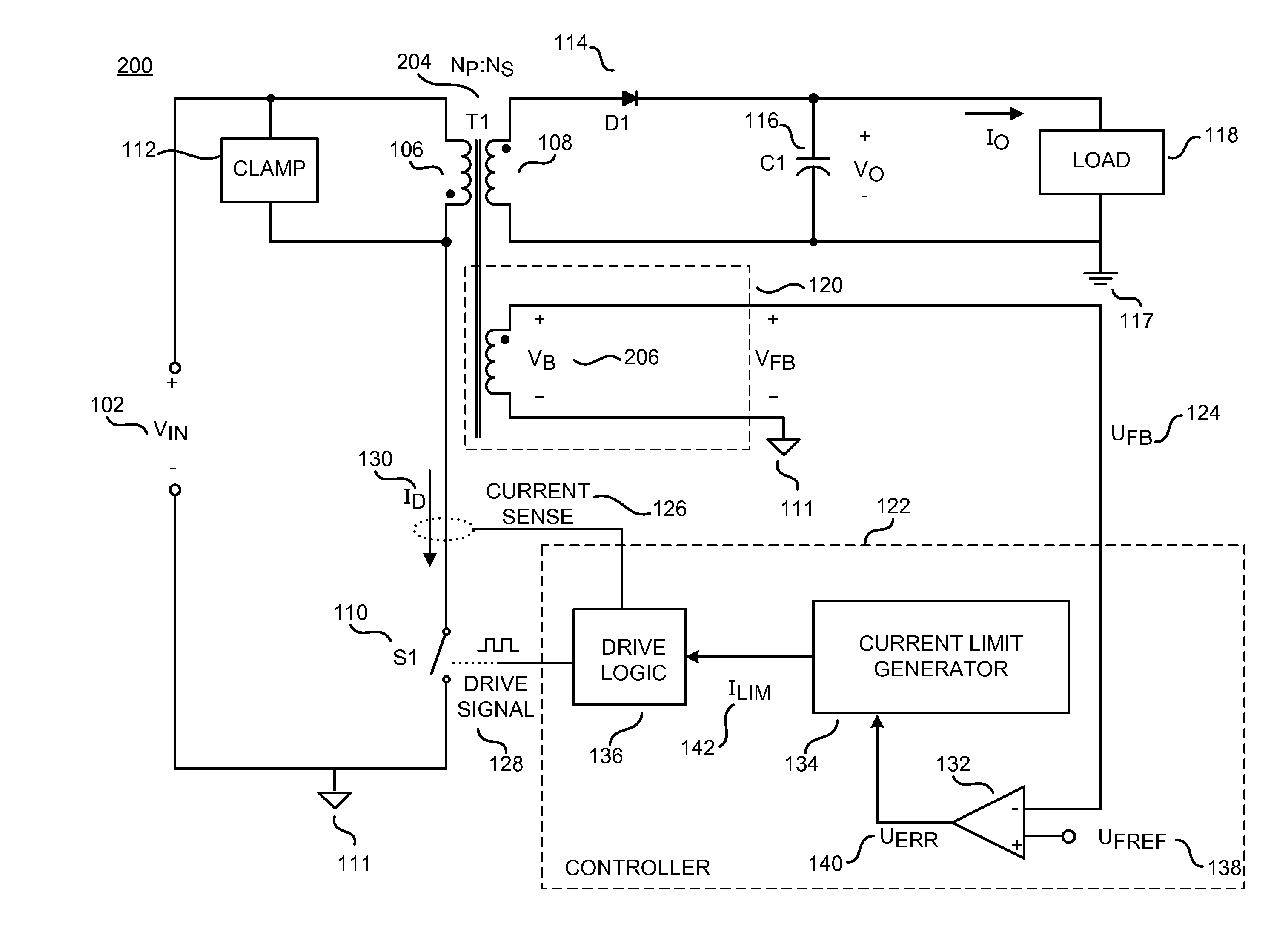 Controller with constant current limit