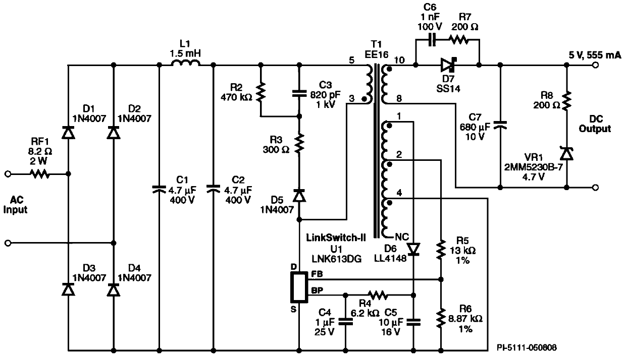 Fly-back switching power supply and loop control circuit thereof