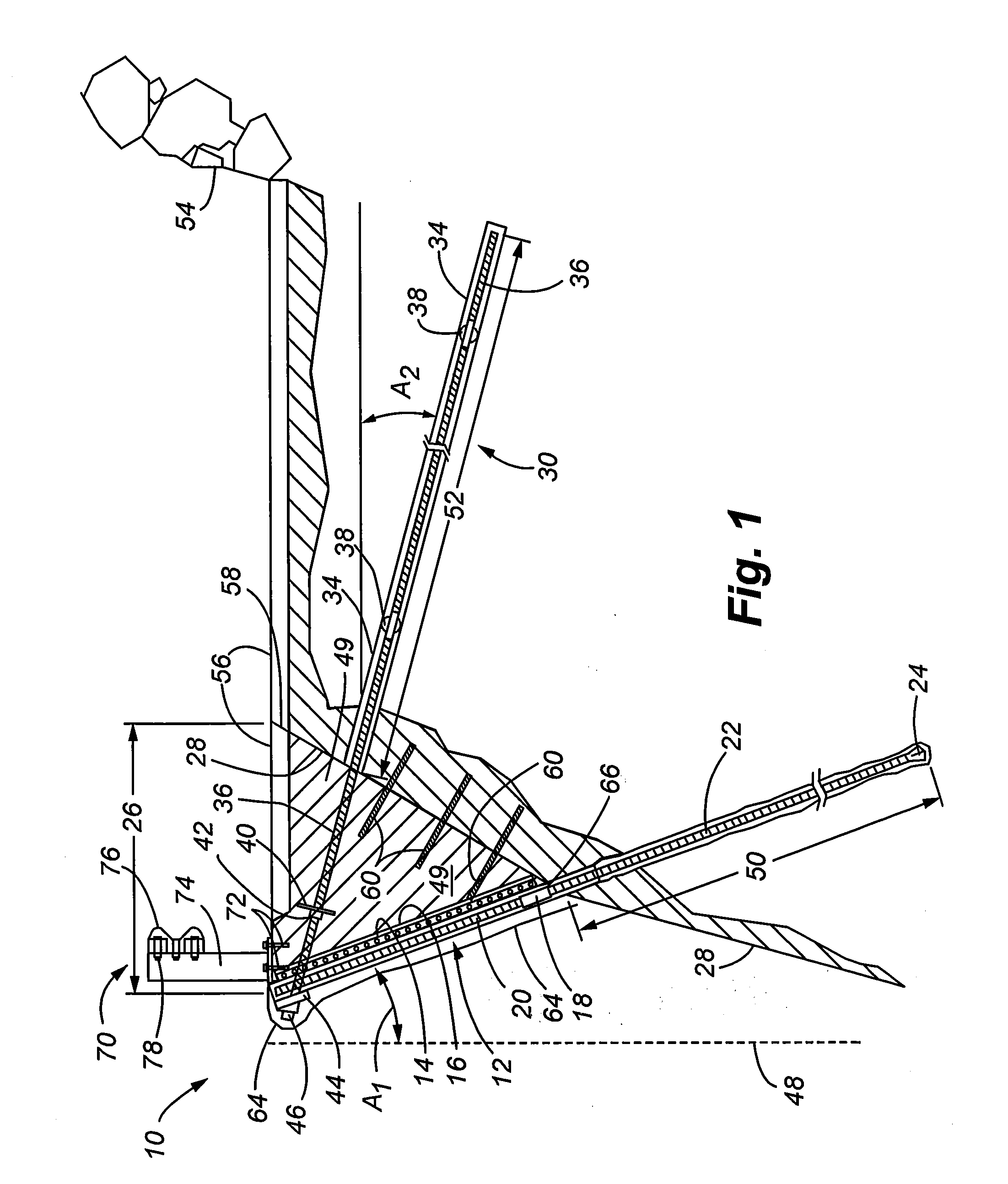 System and method for increasing roadway width incorporating a reverse oriented retaining wall and soil nail supports