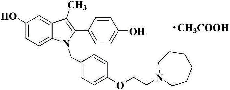 Pharmaceutical analysis method for efficiently measuring bazedoxifene acetate and impurities of bazedoxifene acetate