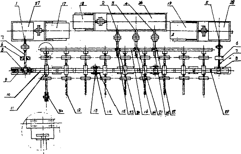 Transmission mechanism of multifunctional testing equipment for ignition lock