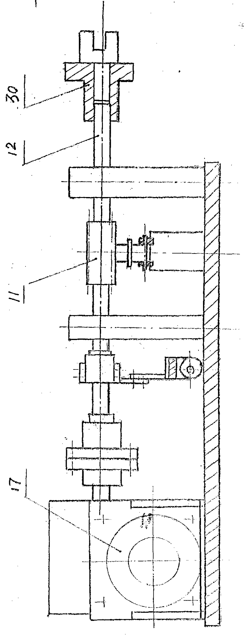 Transmission mechanism of multifunctional testing equipment for ignition lock