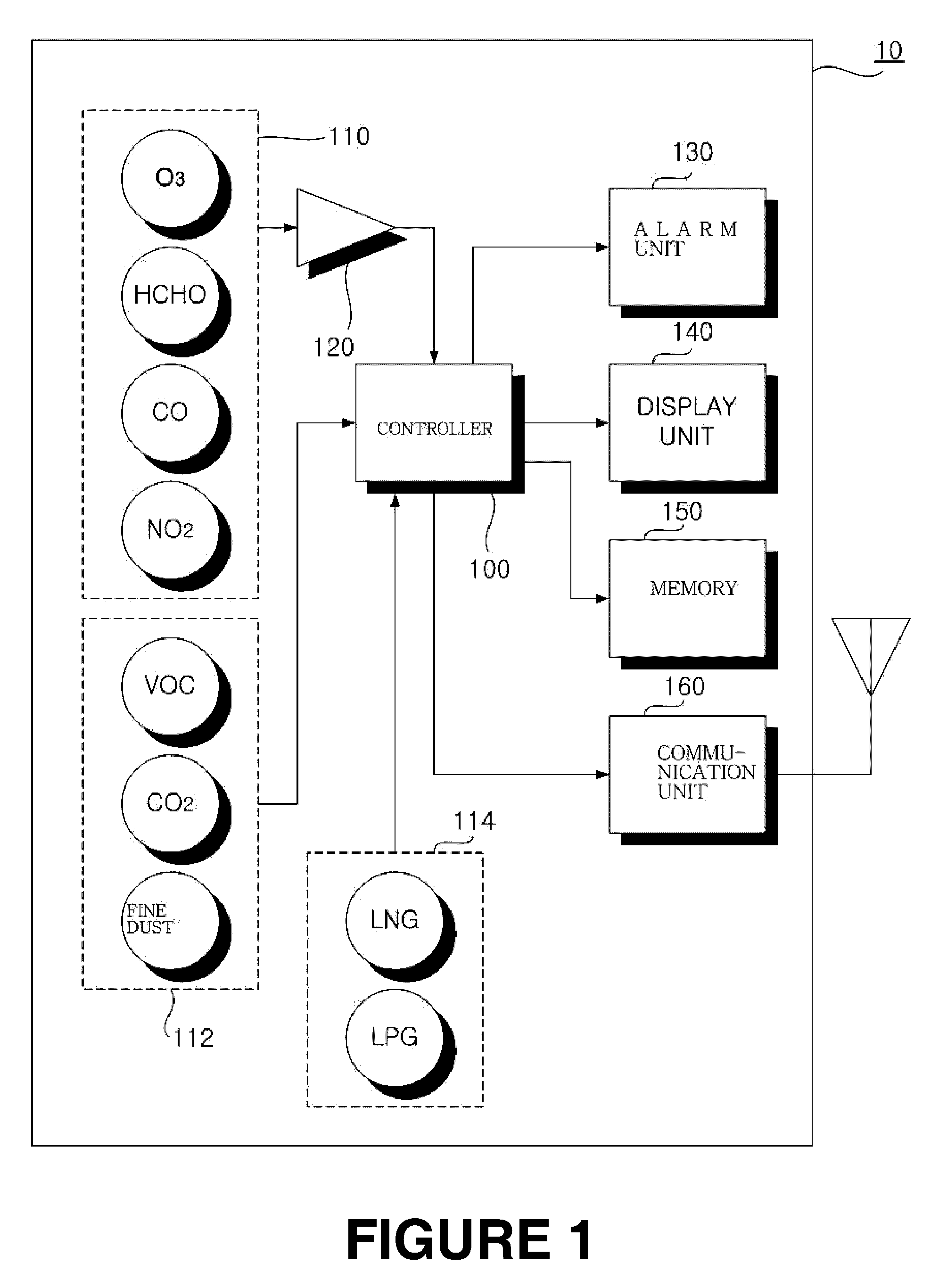 Gas detecting apparatus and air purification system