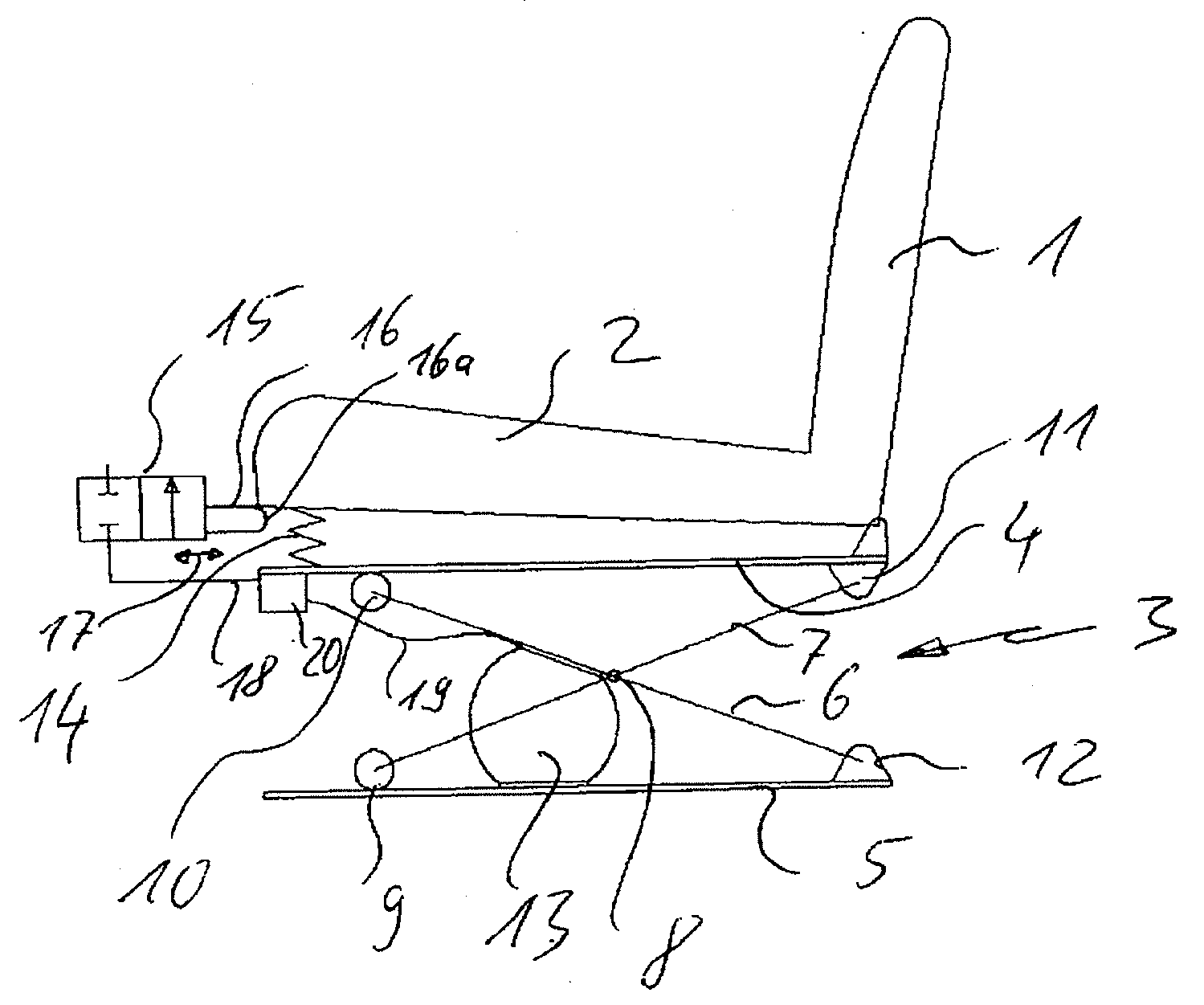 Vehicle seat having a device for controlling a pneumatic suspension system