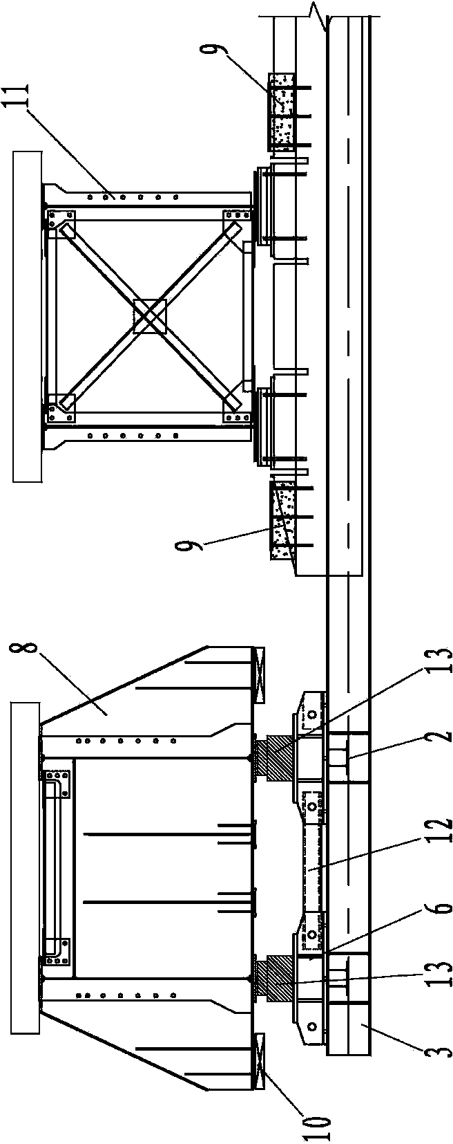Quick-beam change construction method for existing railway line of railroad