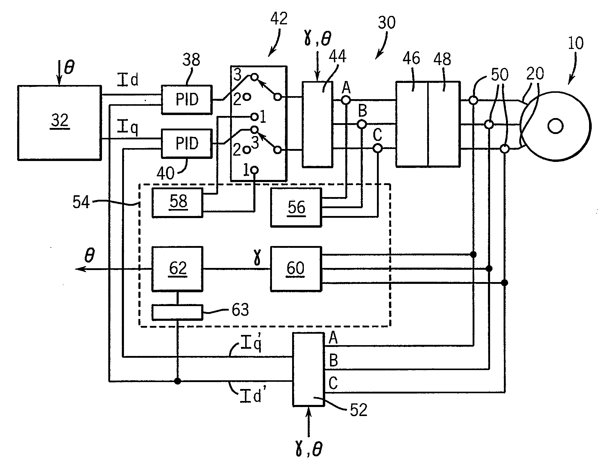 Method and apparatus for identifying orientation of a stationary rotor in a sensor-less pmsm