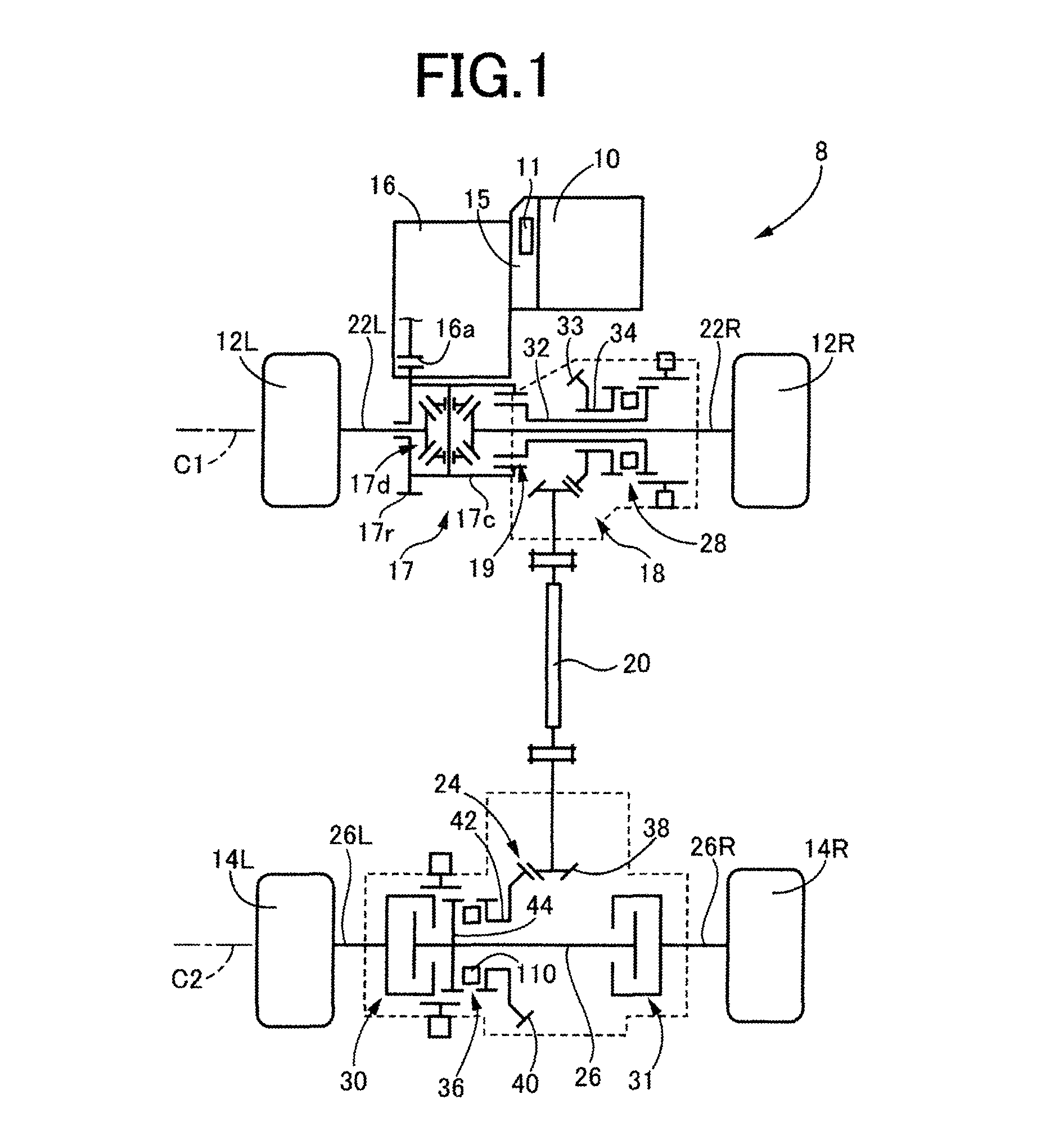 Control apparatus for a vehicular 4-wheel drive system
