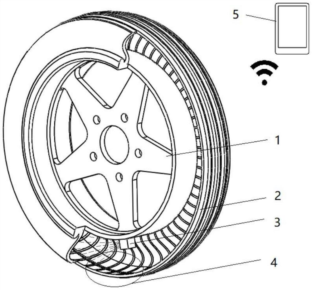 Method for calculating deflection and load of rolling tire based on image method